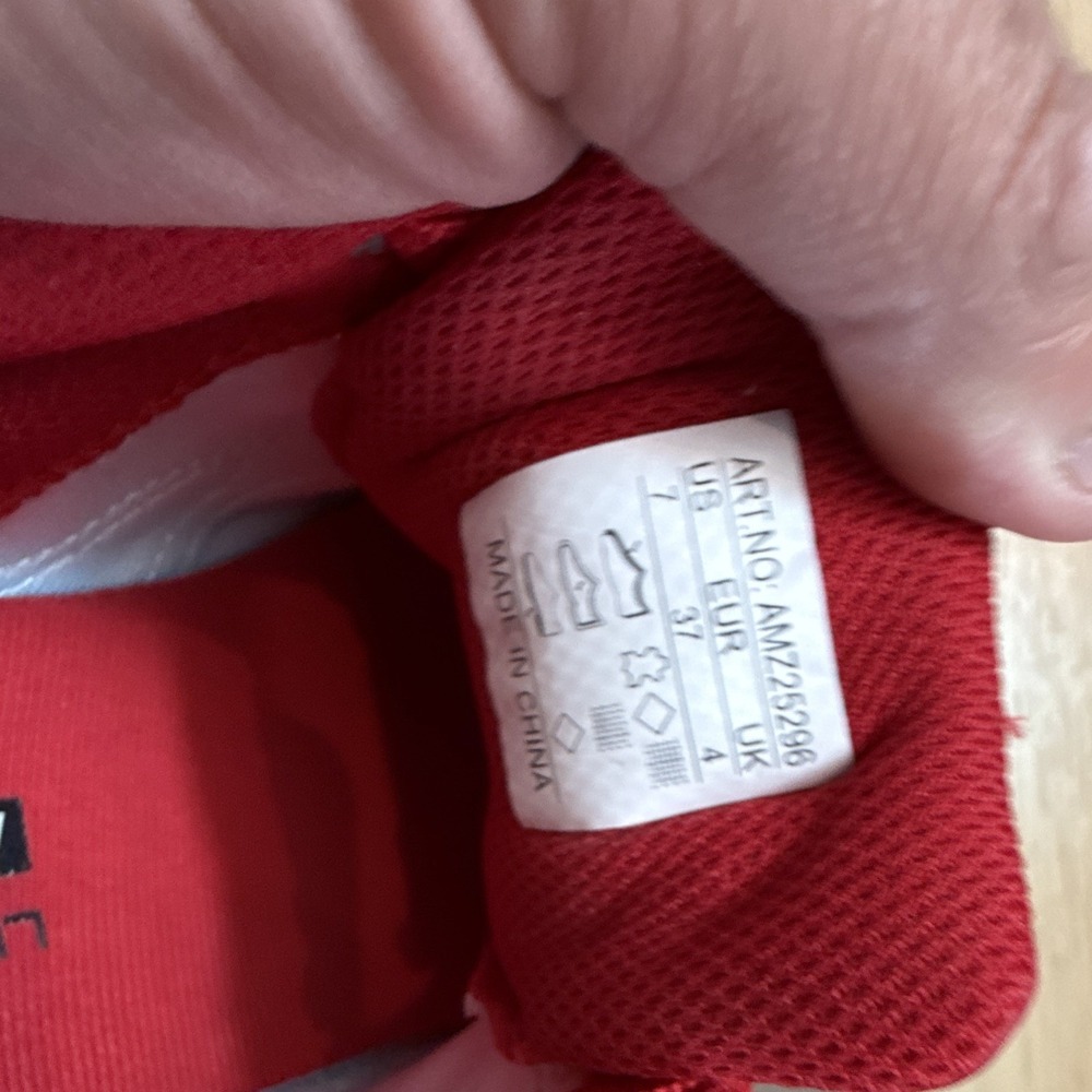 Lucky Step Red/White Men's Low Top Athletic Sneakers, Comfort, Lace Up - Picture 5 of 7